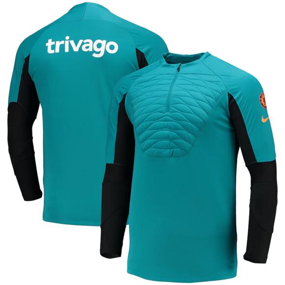 Nike Chelsea‎ Strike Drill Performance Raglan Quarter Zip Blue Small - Picture 1 of 10